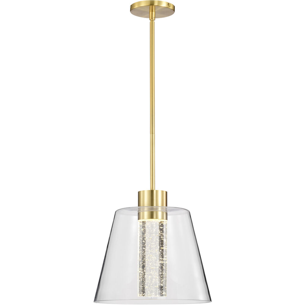 Nuvo Lighting Aura LED 12 Inch Brushed Brass Pendant Ceiling Light