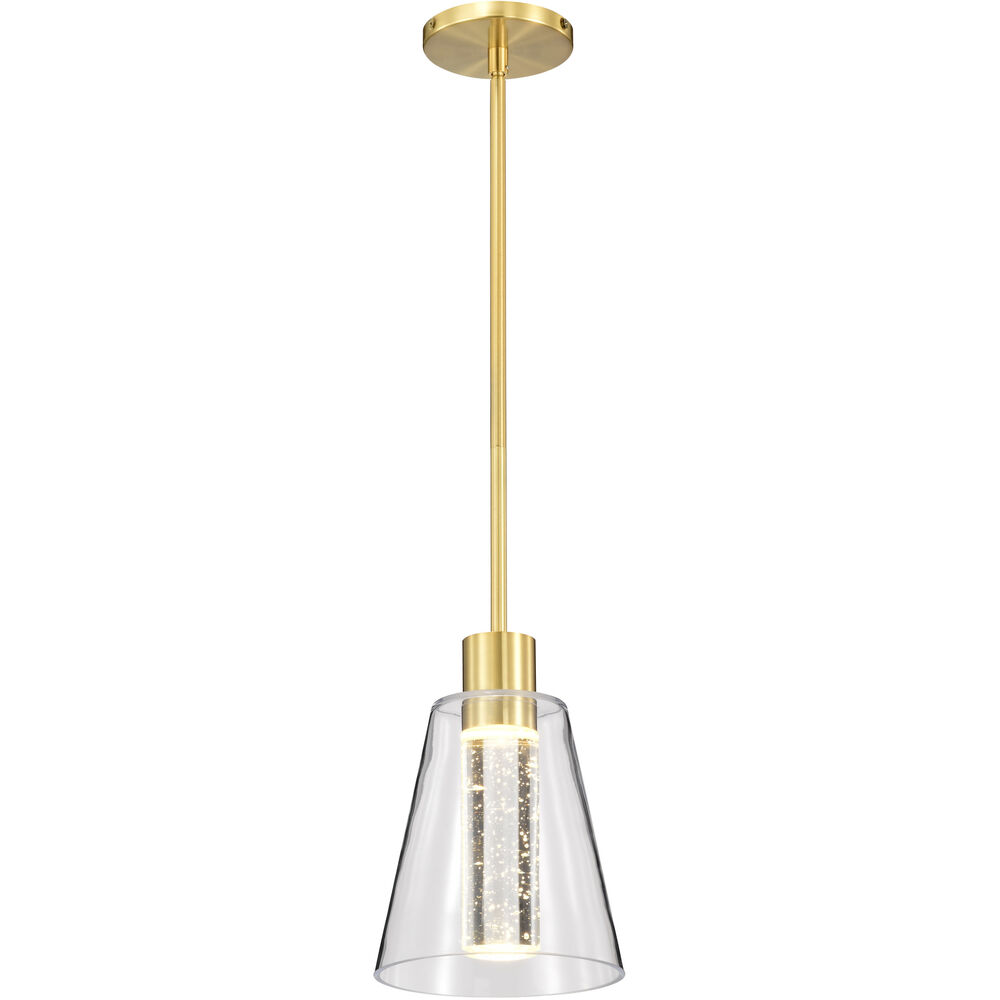 Nuvo Lighting Aura LED 7.25 Inch Brushed Brass Pendant Ceiling Light