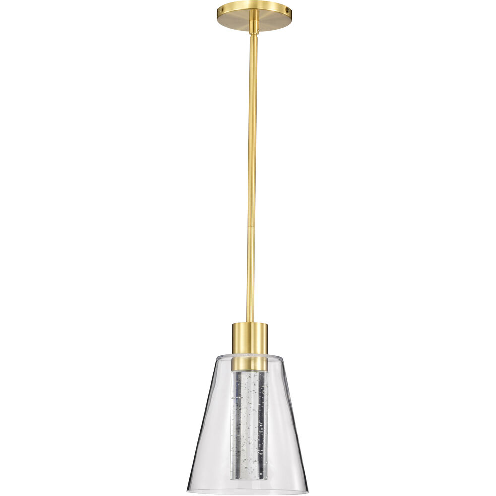 Nuvo Lighting Aura LED 7.25 Inch Brushed Brass Pendant Ceiling Light