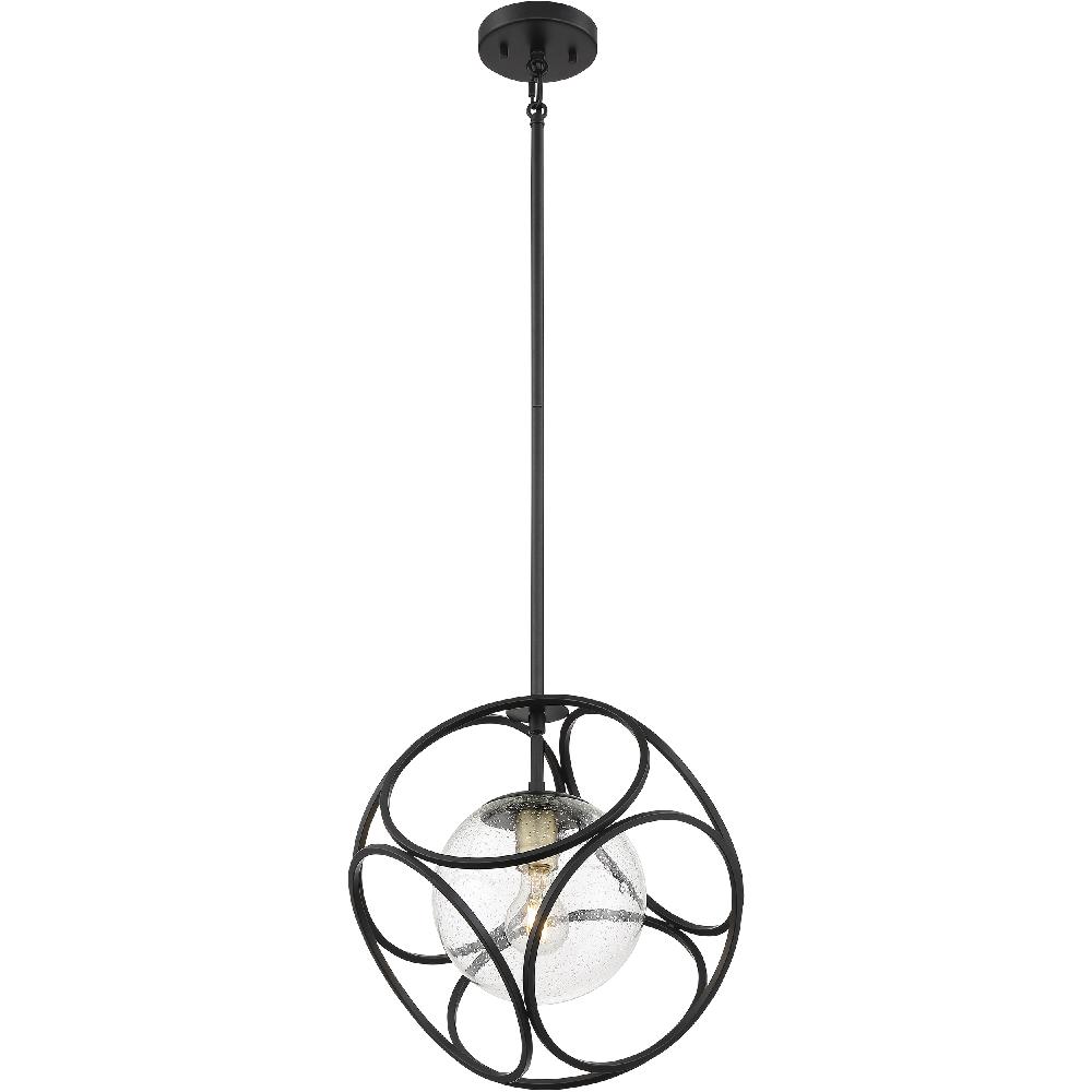 nuvo lighting Aurora 1 Light 14 inch Black and Vintage Brass Pendant Ceiling Light
