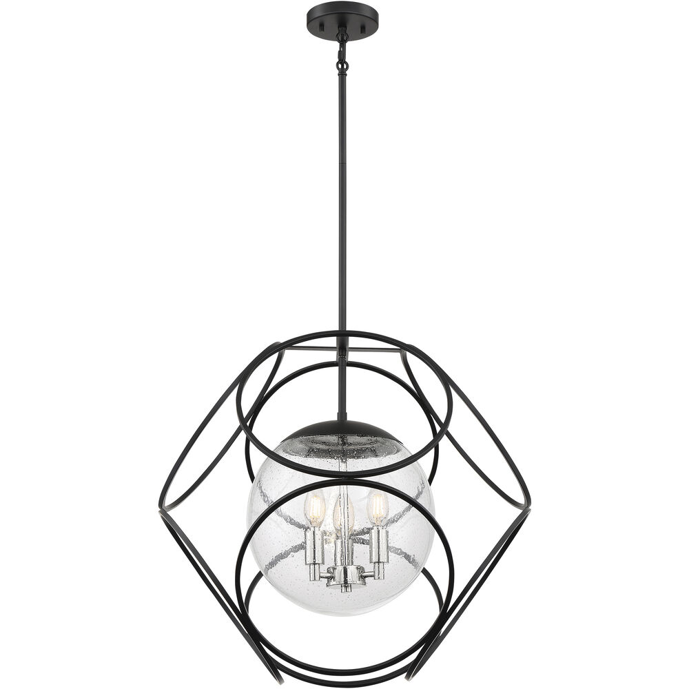 Nuvo Lighting Aurora 3 Light 22 Inch Black And Polished Nickel Pendant Ceiling Light