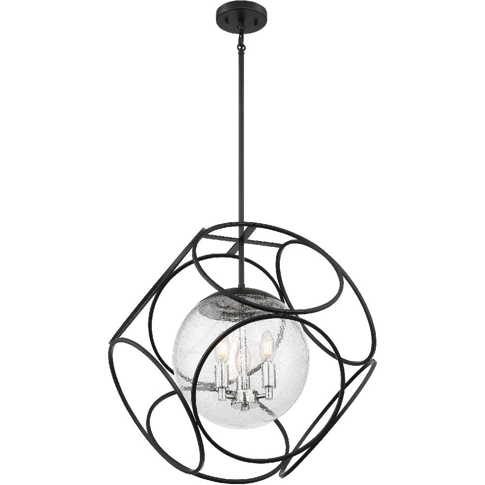 nuvo lighting Aurora 3 Light 22 inch Black and Polished Nickel Pendant Ceiling Light