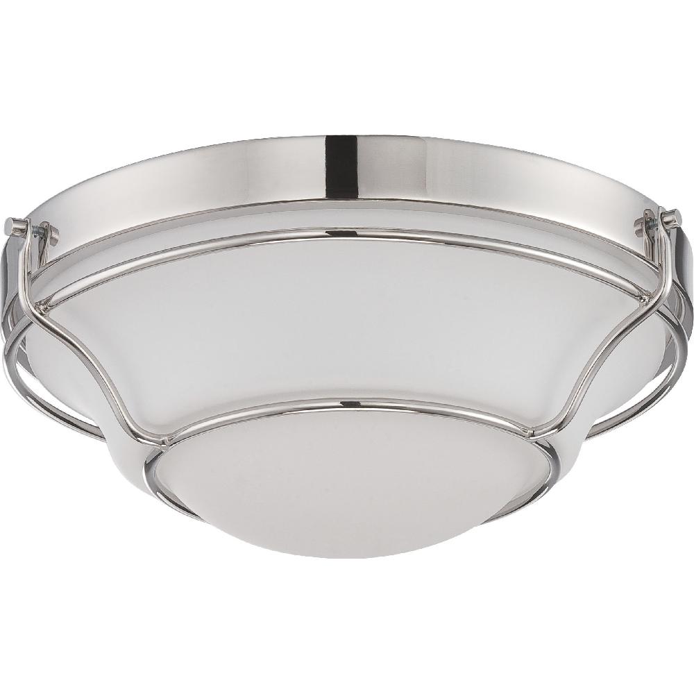 nuvo lighting Baker LED 13 inch Polished Nickel Flush Mount Ceiling Light