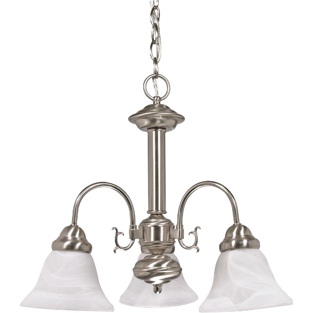 nuvo lighting Ballerina 3 Light 20 inch Brushed Nickel Chandelier Ceiling Light