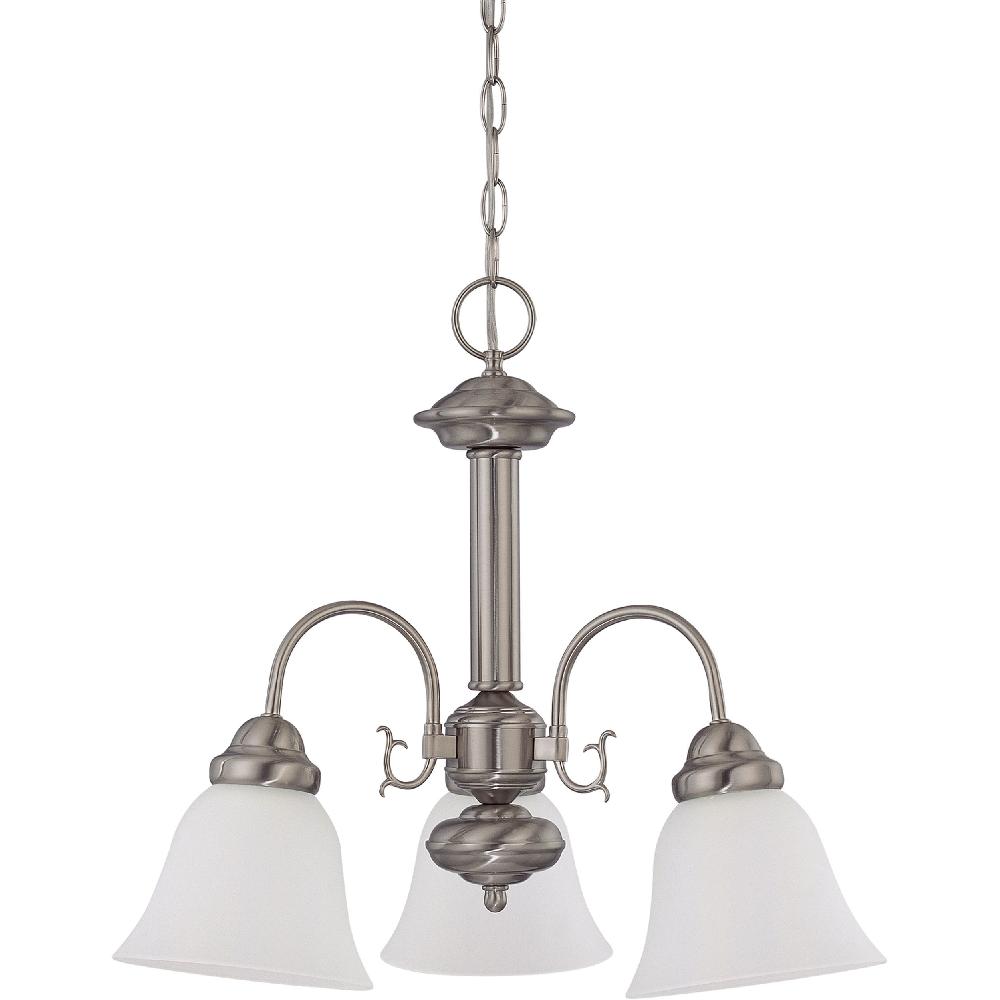nuvo lighting Ballerina 3 Light 20 inch Brushed Nickel Chandelier Ceiling Light