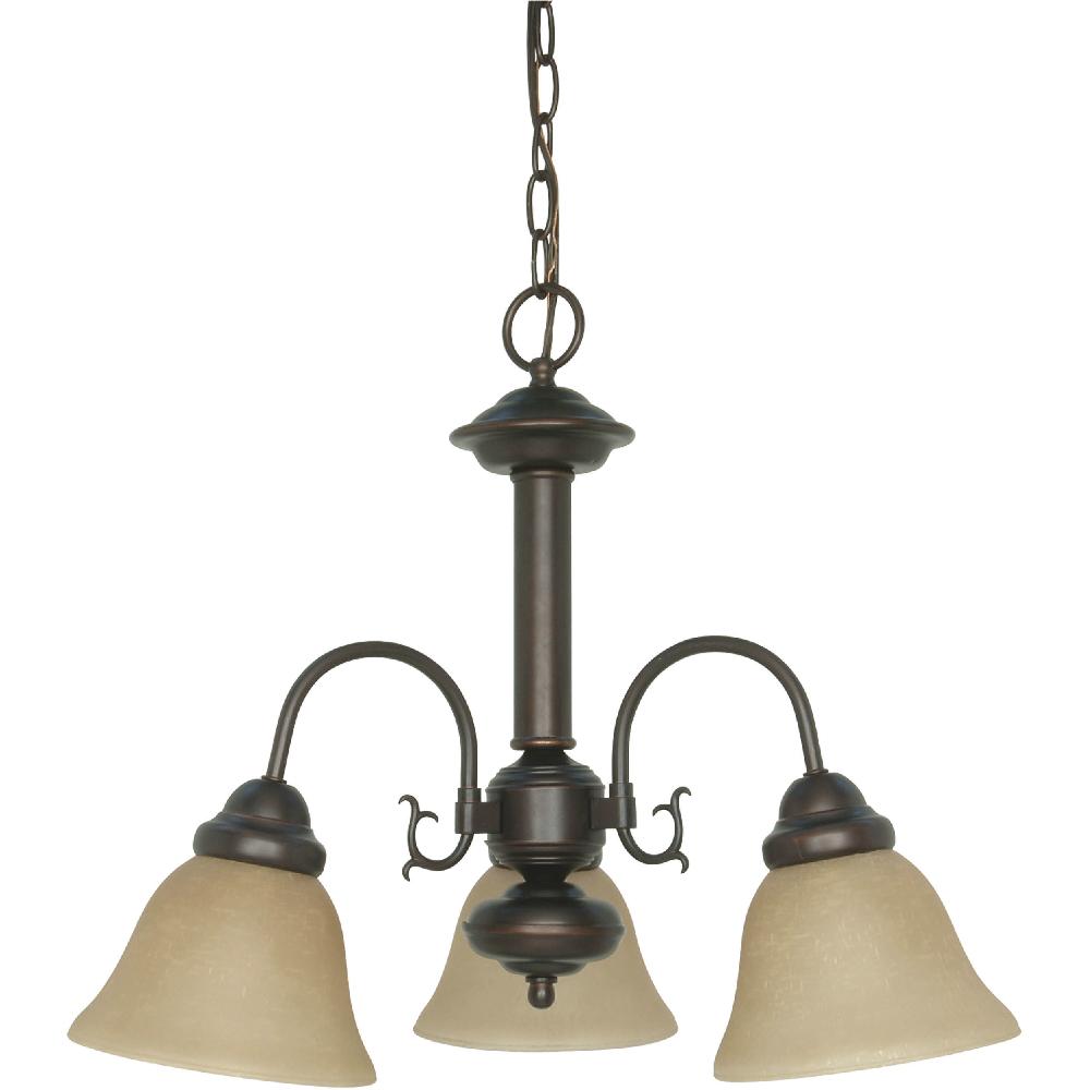 nuvo lighting Ballerina 3 Light 20 inch Mahogany Bronze and Champagne Chandelier Ceiling Light