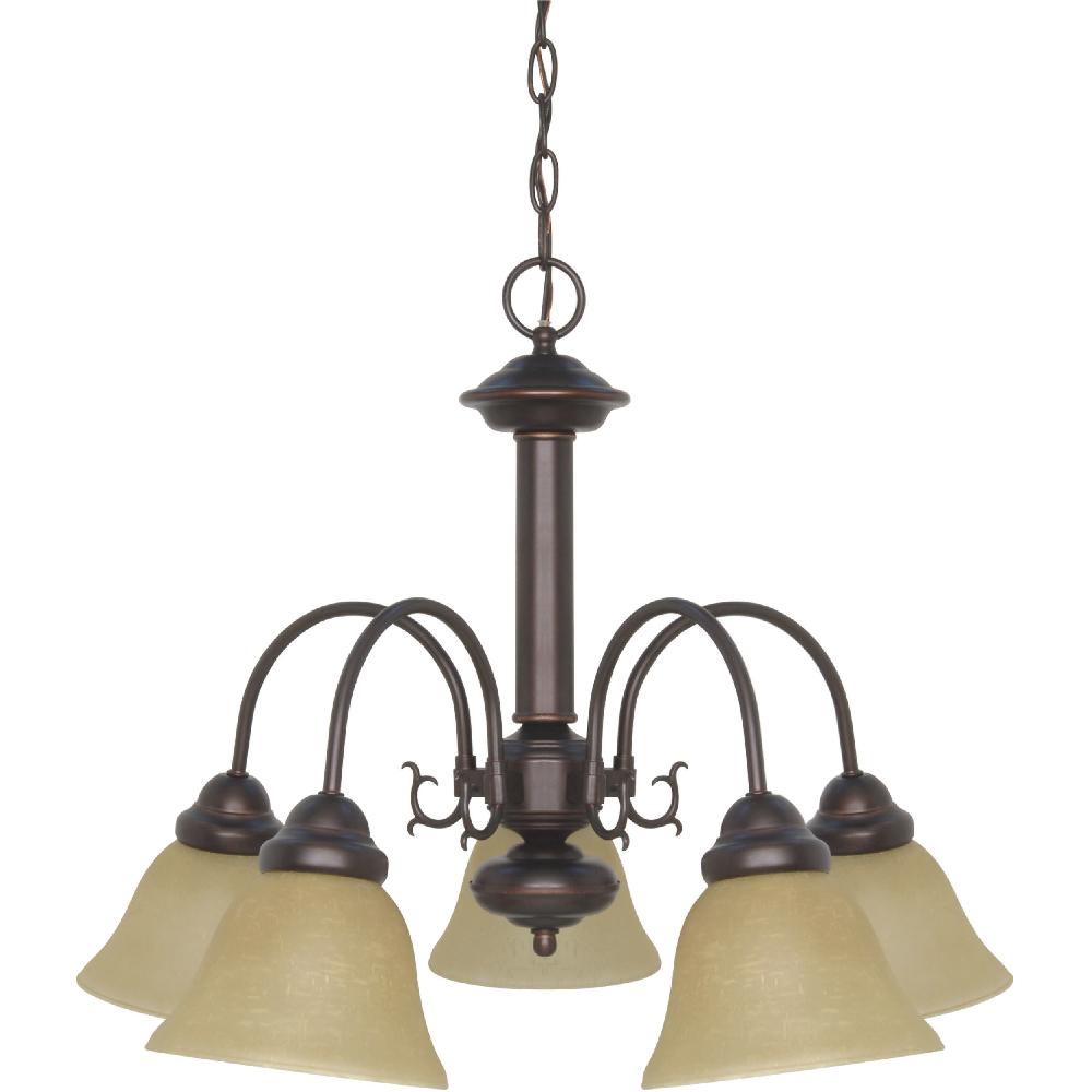 nuvo lighting Ballerina 5 Light 24 inch Mahogany Bronze and Champagne Chandelier Ceiling Light