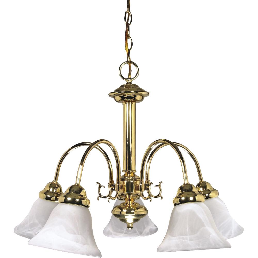 nuvo lighting Ballerina 5 Light 24 inch Polished Brass Chandelier Ceiling Light