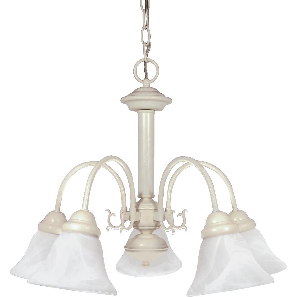 nuvo lighting Ballerina 5 Light 24 inch Textured White Chandelier Ceiling Light