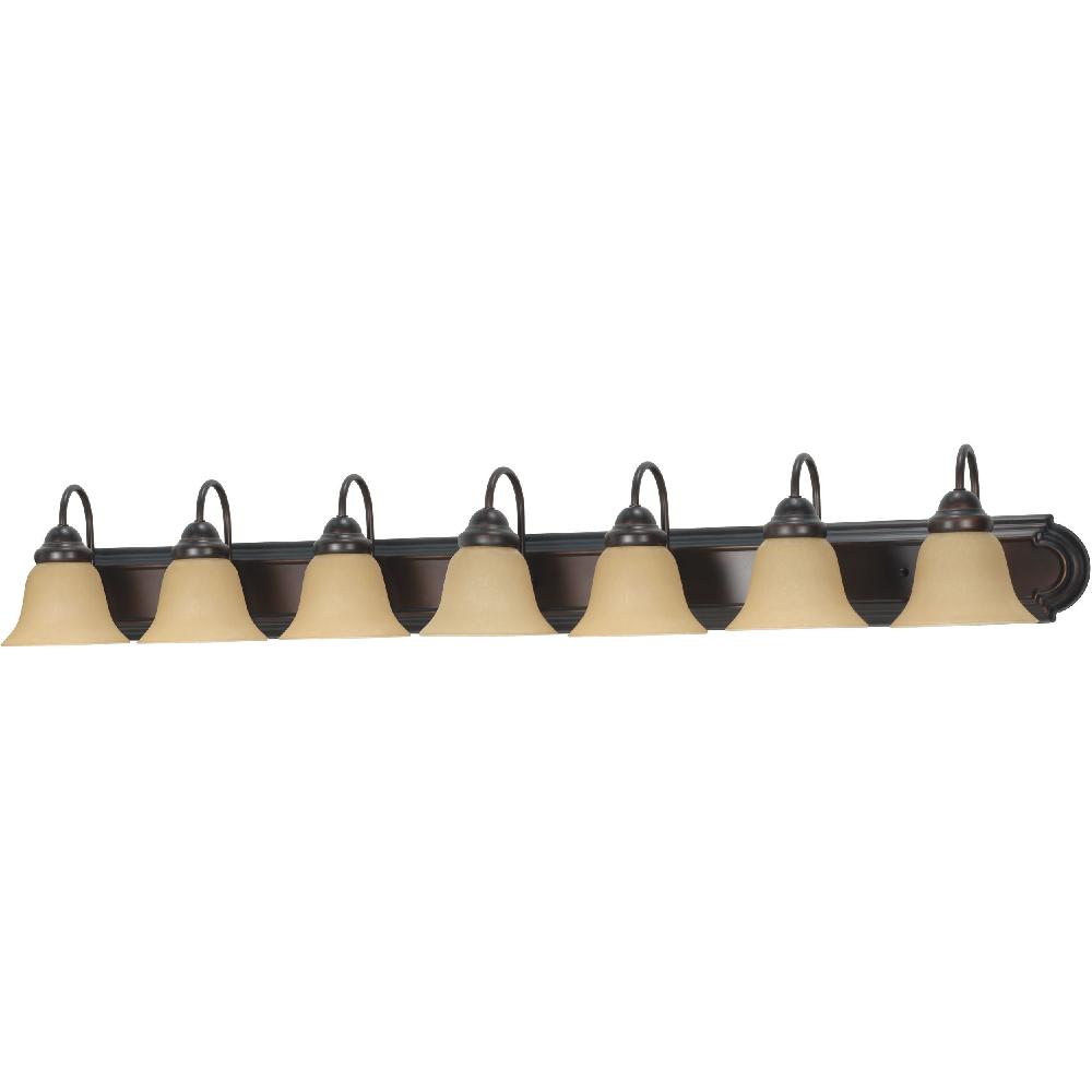 nuvo lighting Ballerina 7 Light 48 inch Mahogany Bronze and Champagne Vanity Light Wall Light