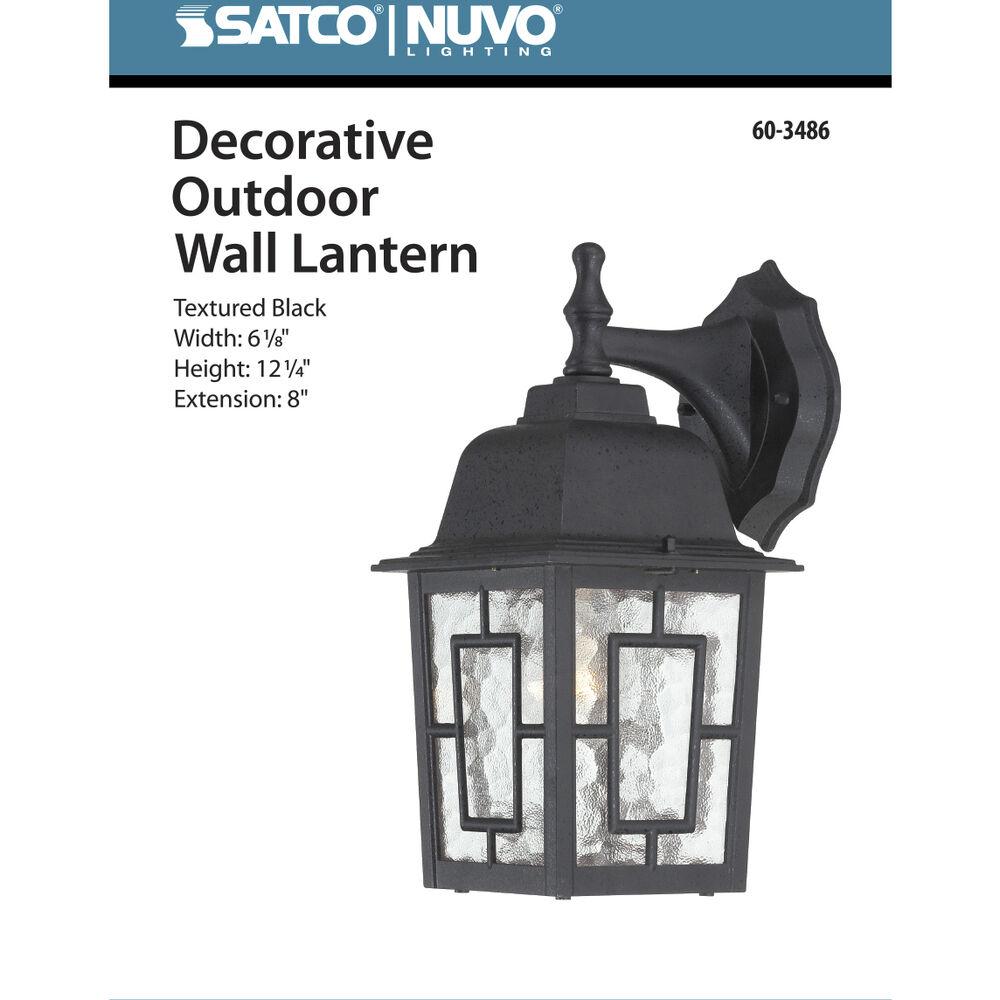 Nuvo Lighting Banyan 1 Light 12 Inch Textured Black Outdoor Wall Sconce