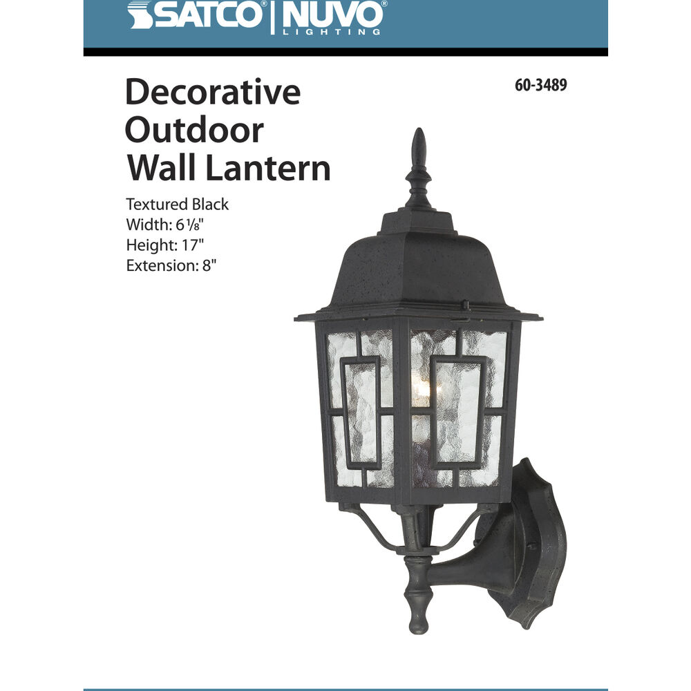 Nuvo Lighting Banyan 1 Light 17 Inch Textured Black Outdoor Wall Sconce