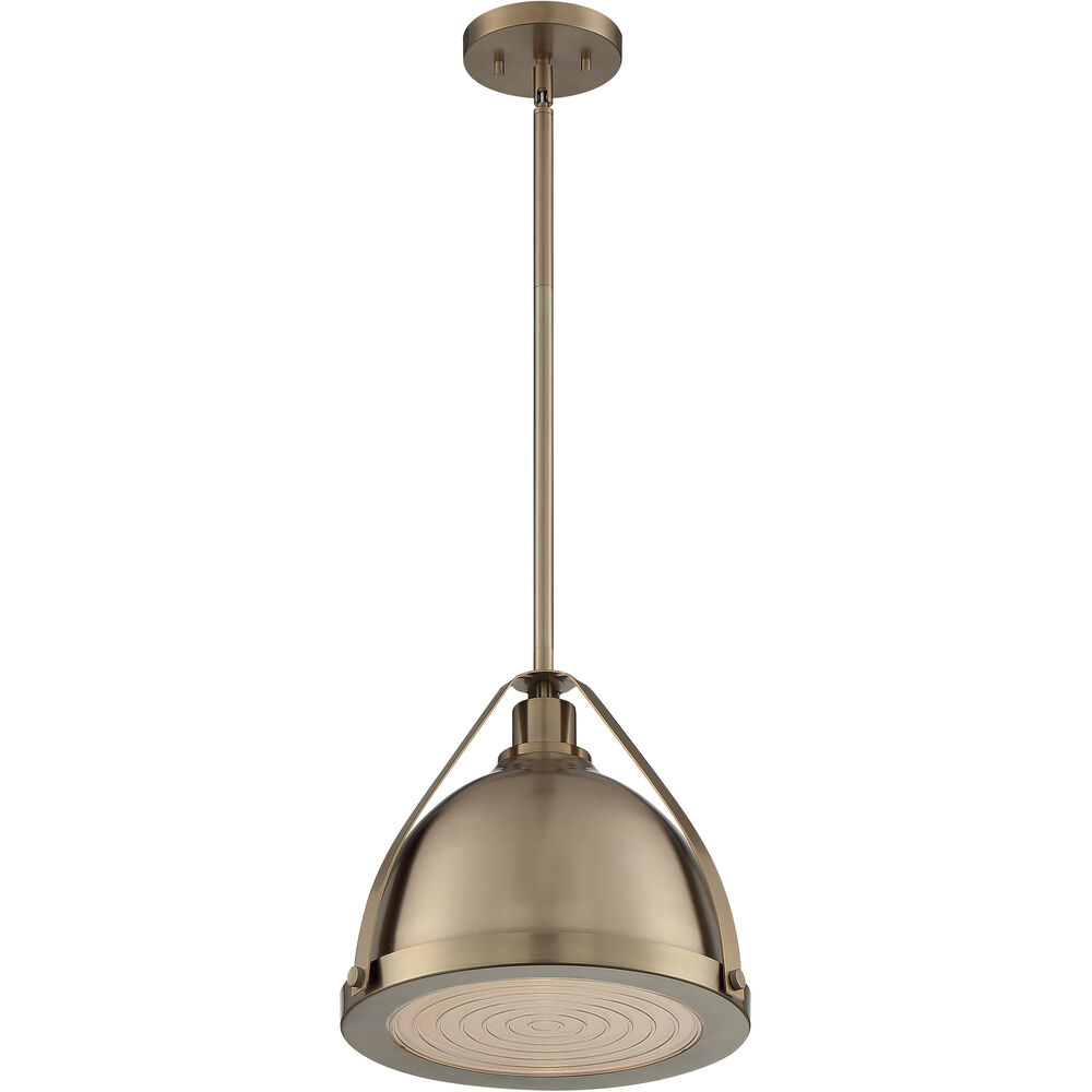 Nuvo Lighting Barbett 1 Light 12.63 Inch Burnished Brass Pendant Ceiling Light