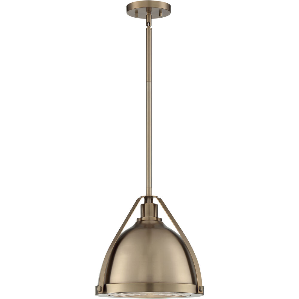 Nuvo Lighting Barbett 1 Light 12.63 Inch Burnished Brass Pendant Ceiling Light
