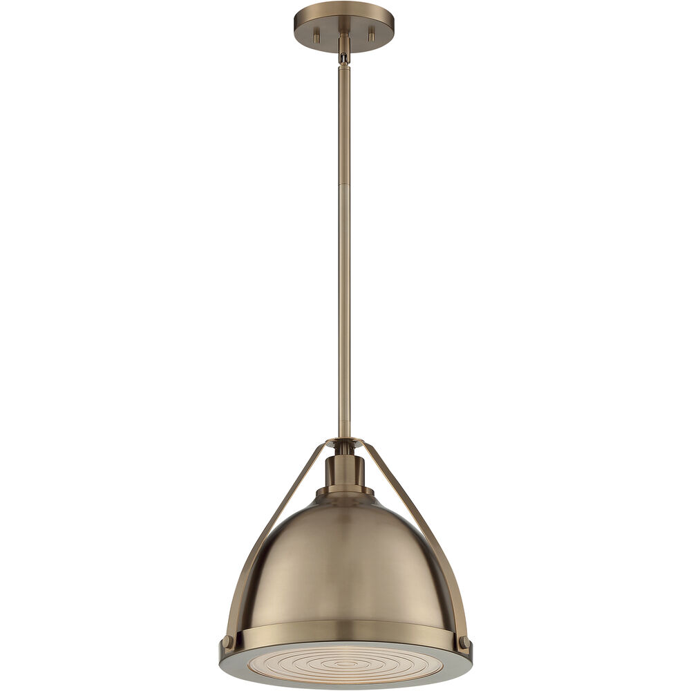 Nuvo Lighting Barbett 1 Light 12.63 Inch Burnished Brass Pendant Ceiling Light