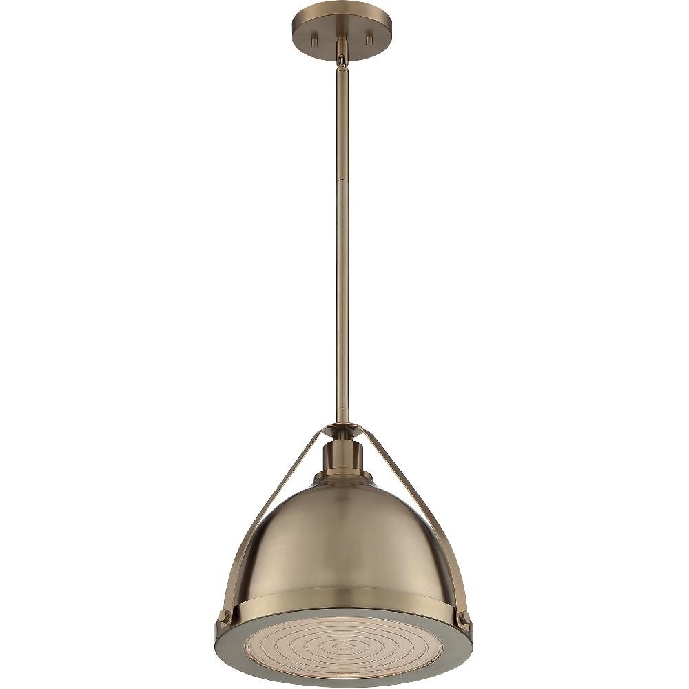 nuvo lighting Barbett 1 Light 12.63 inch Burnished Brass Pendant Ceiling Light