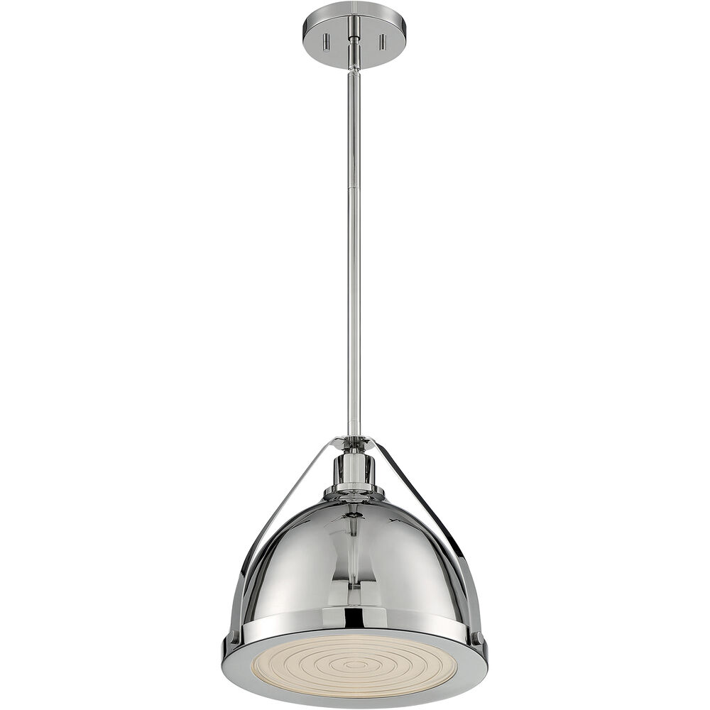 Nuvo Lighting Barbett 1 Light 12.63 Inch Polished Nickel Pendant Ceiling Light
