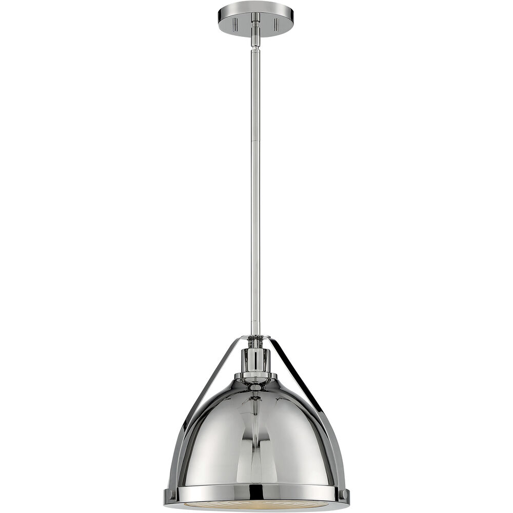 Nuvo Lighting Barbett 1 Light 12.63 Inch Polished Nickel Pendant Ceiling Light