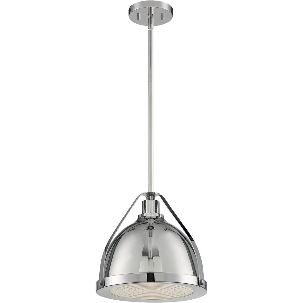 Nuvo Lighting Barbett 1 Light 12.63 Inch Polished Nickel Pendant Ceiling Light