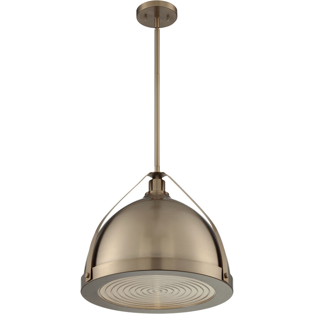 Nuvo Lighting Barbett 1 Light 17.63 Inch Burnished Brass Pendant Ceiling Light