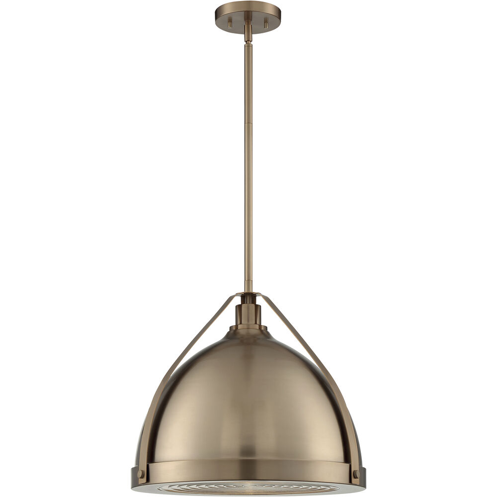 Nuvo Lighting Barbett 1 Light 17.63 Inch Burnished Brass Pendant Ceiling Light