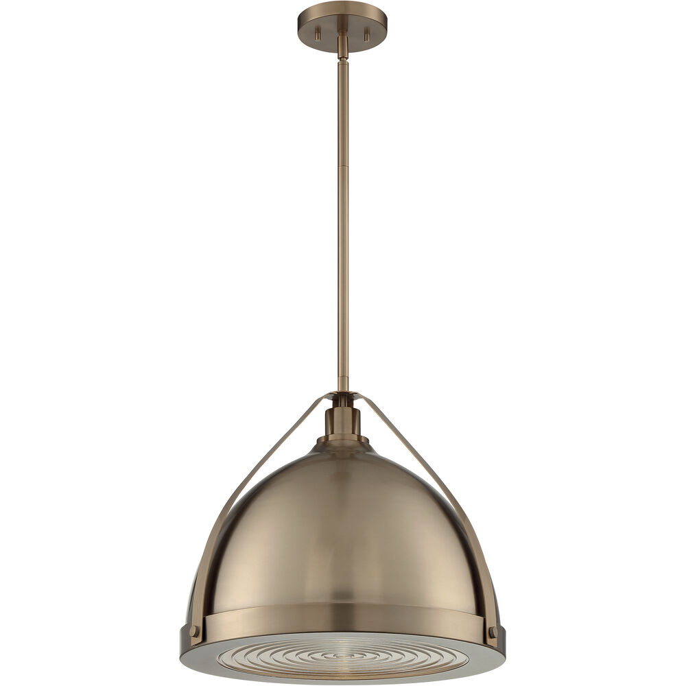 Nuvo Lighting Barbett 1 Light 17.63 Inch Burnished Brass Pendant Ceiling Light