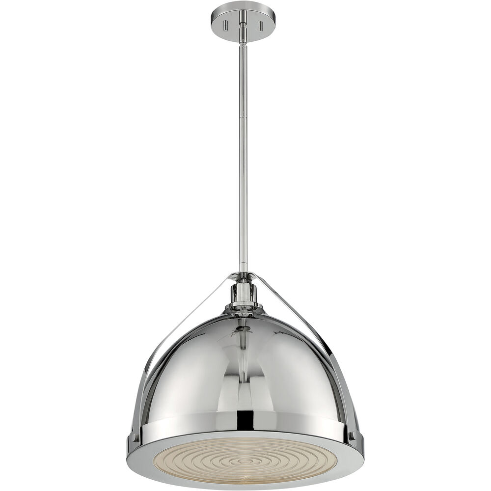 Nuvo Lighting Barbett 1 Light 17.63 Inch Polished Nickel Pendant Ceiling Light