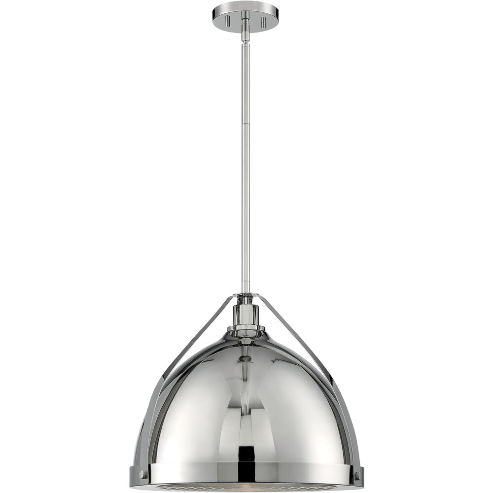 Nuvo Lighting Barbett 1 Light 17.63 Inch Polished Nickel Pendant Ceiling Light