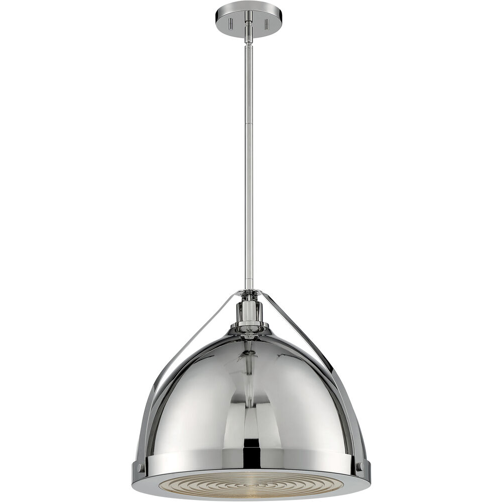 Nuvo Lighting Barbett 1 Light 17.63 Inch Polished Nickel Pendant Ceiling Light