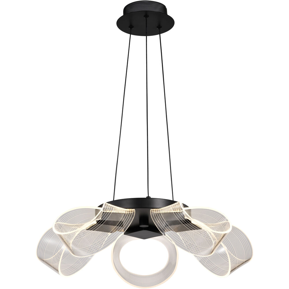 Nuvo Lighting Barnett LED 20.88 Inch Matte Black Chandelier Ceiling Light