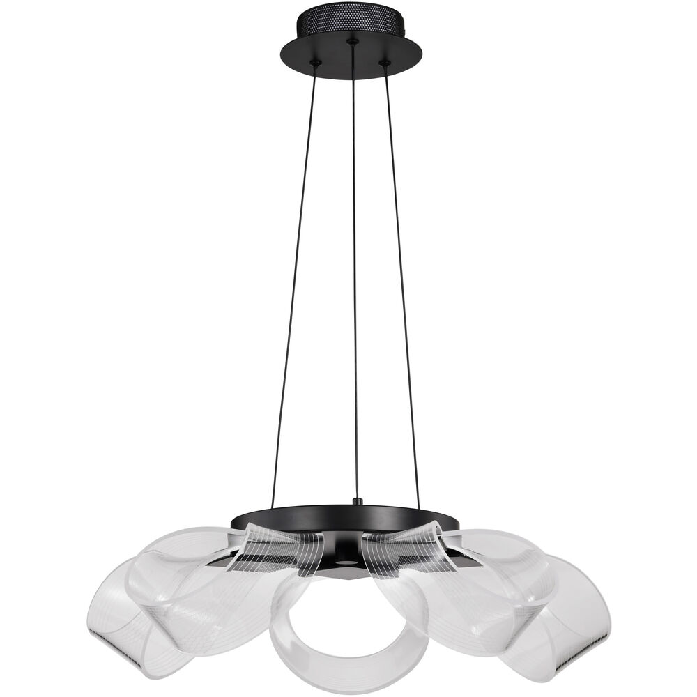 Nuvo Lighting Barnett LED 20.88 Inch Matte Black Chandelier Ceiling Light