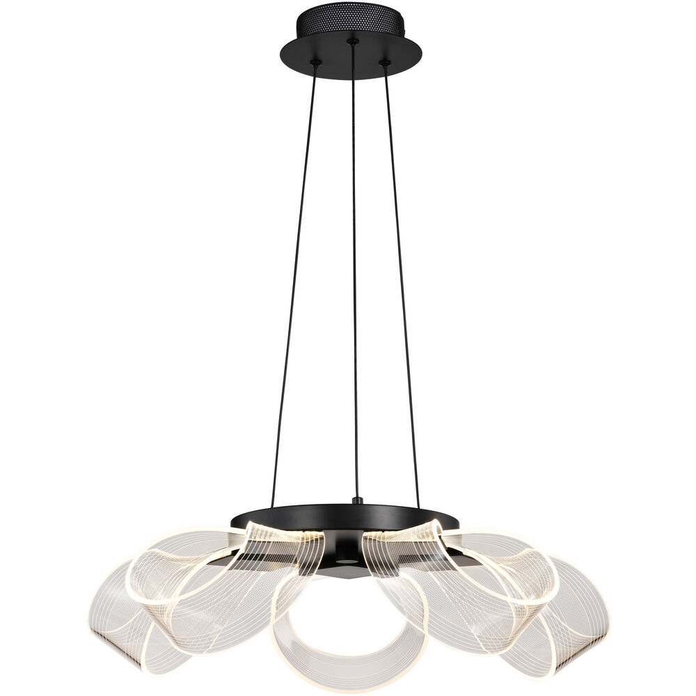 Nuvo Lighting Barnett LED 20.88 Inch Matte Black Chandelier Ceiling Light