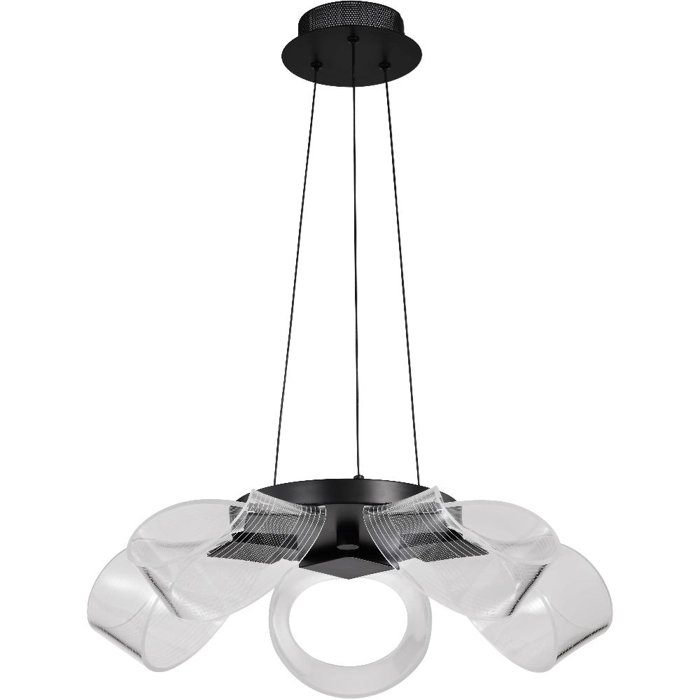 nuvo lighting Barnett LED 20.88 inch Matte Black Chandelier Ceiling Light