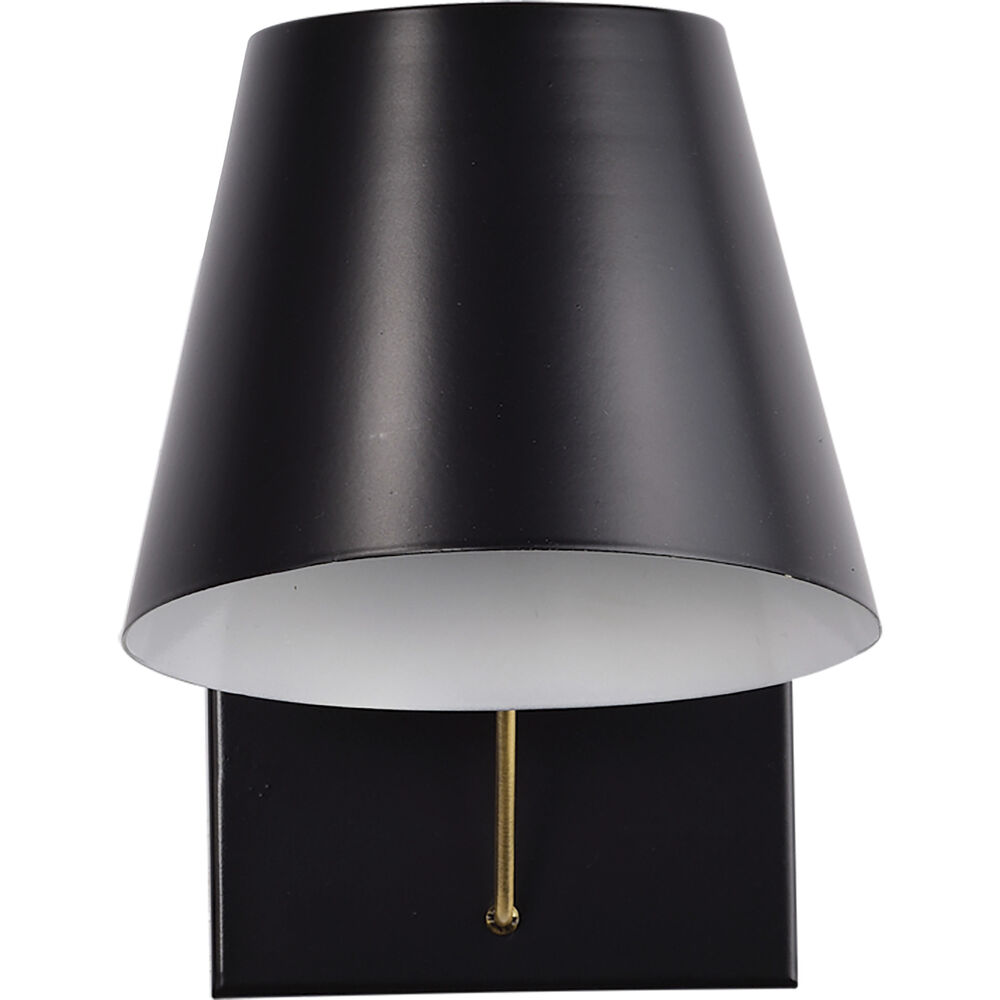 Nuvo Lighting Baxter 1 Light 6 Inch Black/Burnished Brass Bathroom Vanity Lights Wall Light