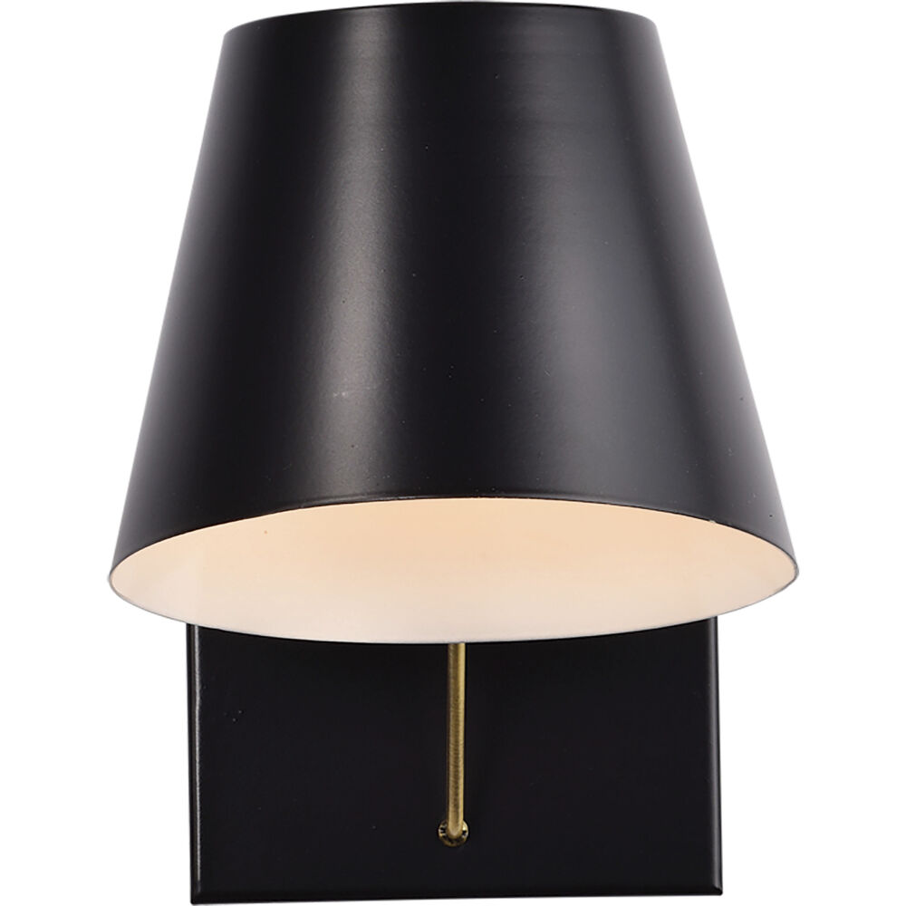 Nuvo Lighting Baxter 1 Light 6 Inch Black/Burnished Brass Bathroom Vanity Lights Wall Light