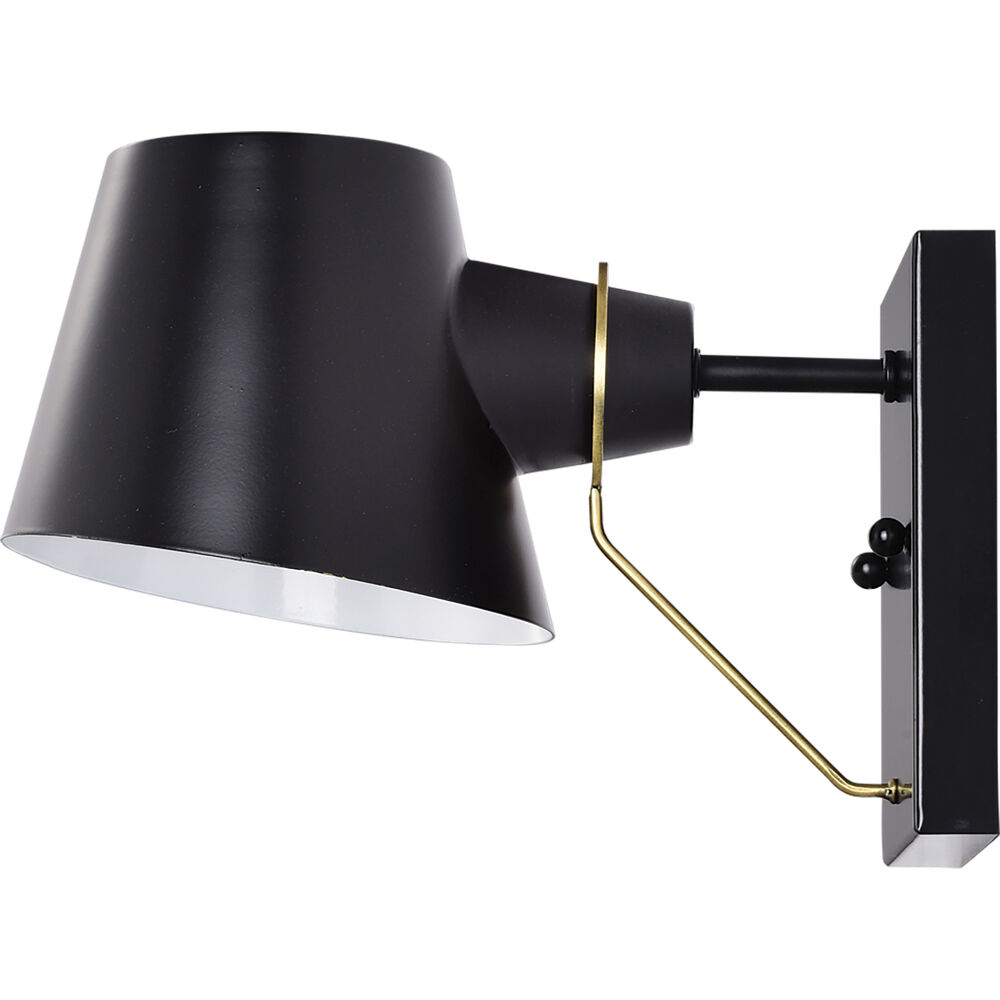 Nuvo Lighting Baxter 1 Light 6 Inch Black/Burnished Brass Bathroom Vanity Lights Wall Light