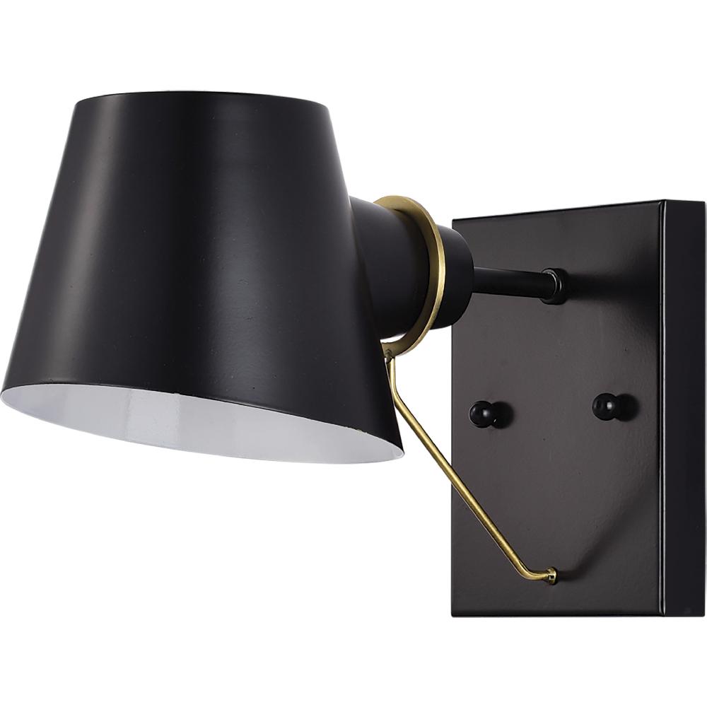nuvo lighting Baxter 1 Light 6 inch Black/Burnished Brass Bathroom Vanity Lights Wall Light