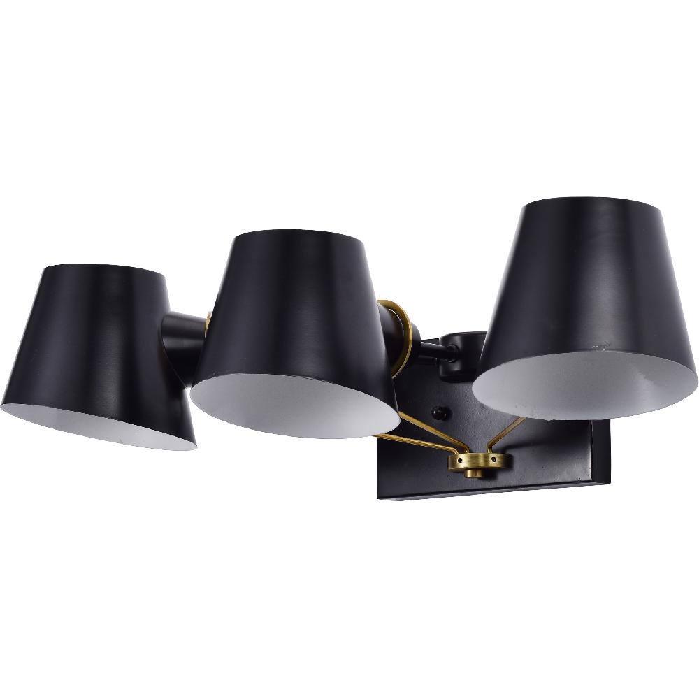 nuvo lighting Baxter 3 Light 23.5 inch Black/Burnished Brass Bathroom Vanity Lights Wall Light