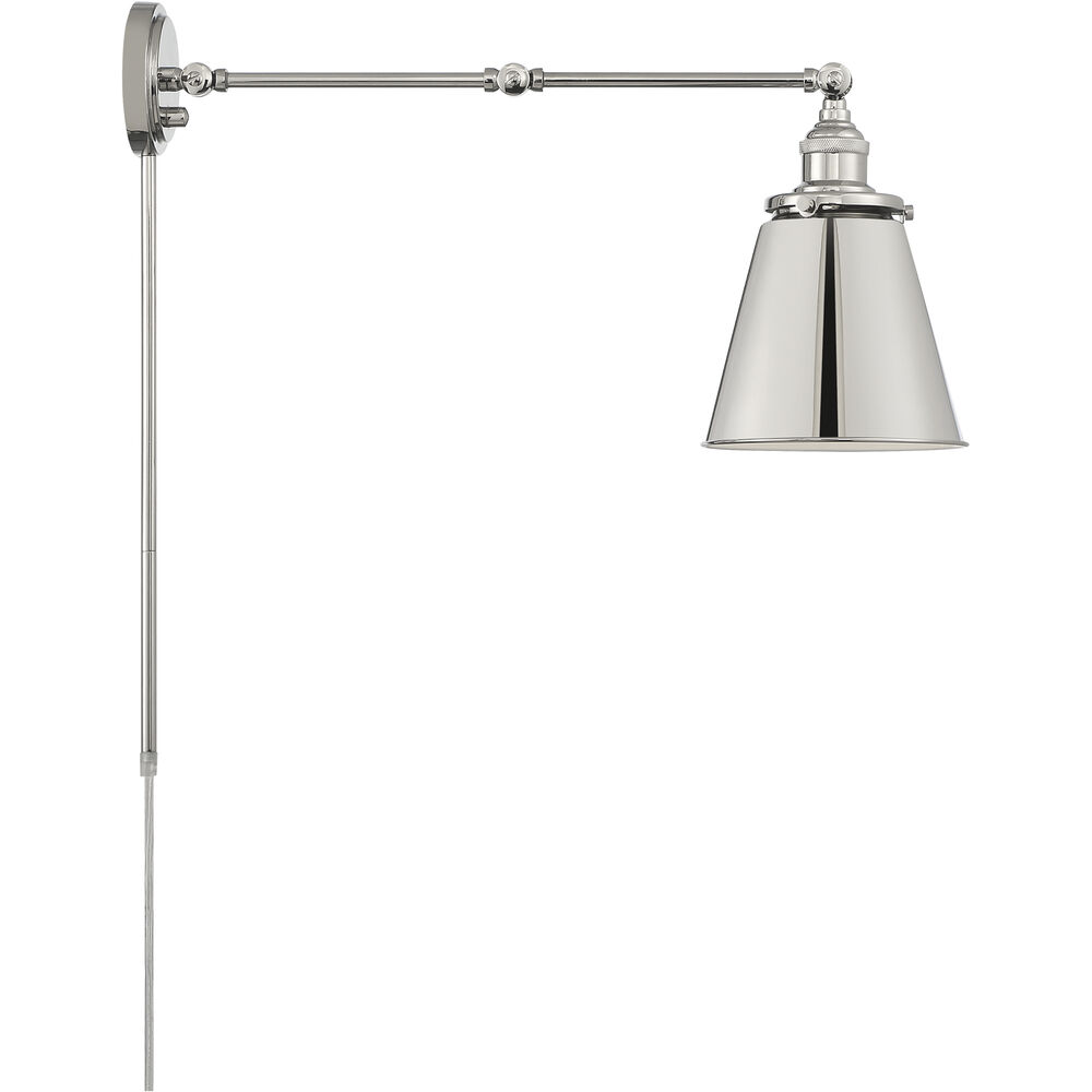 Nuvo Lighting Bayard 25 Inch 60.00 Watt Polished Nickel Swing Arm Wall Wall Light