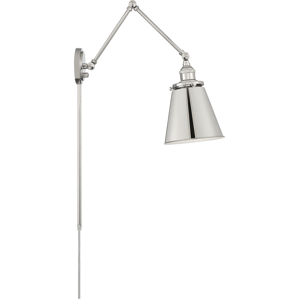 Nuvo Lighting Bayard 25 Inch 60.00 Watt Polished Nickel Swing Arm Wall Wall Light