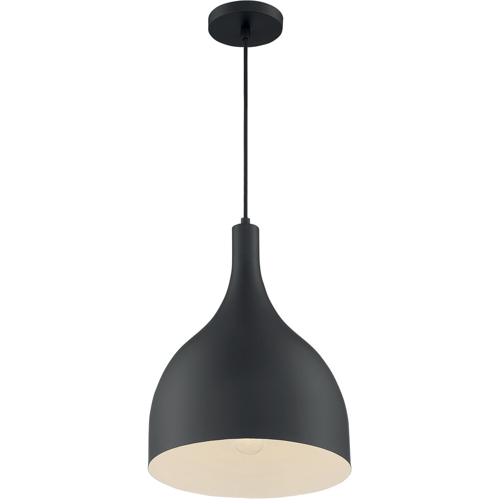 Nuvo Lighting Bellcap 1 Light 12 Inch Matte Black Pendant Ceiling Light
