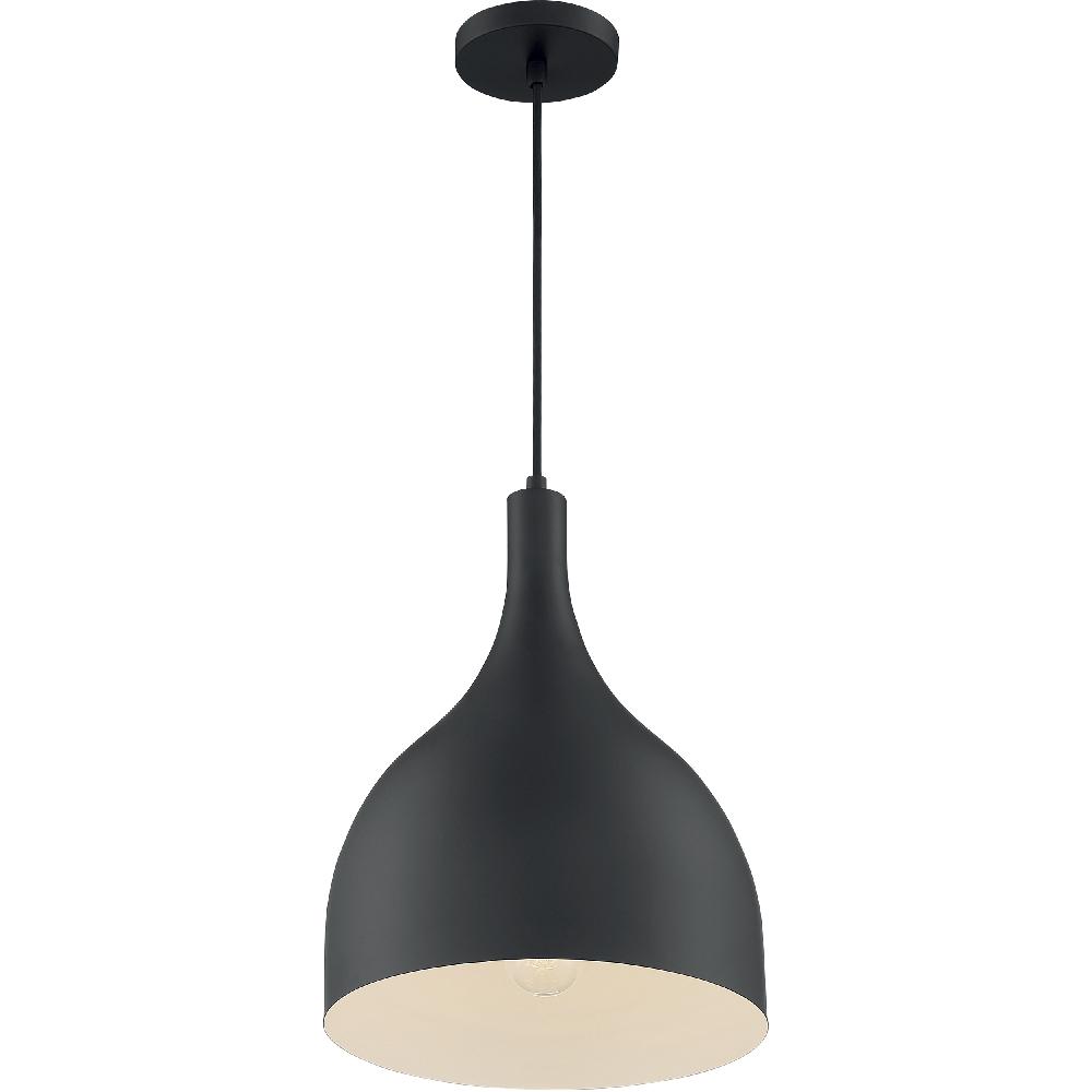 nuvo lighting Bellcap 1 Light 12 inch Matte Black Pendant Ceiling Light