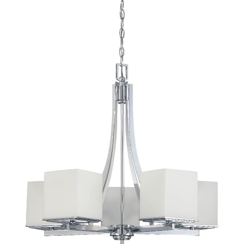 nuvo lighting Bento 5 Light 26 inch Polished Chrome Chandelier Ceiling Light