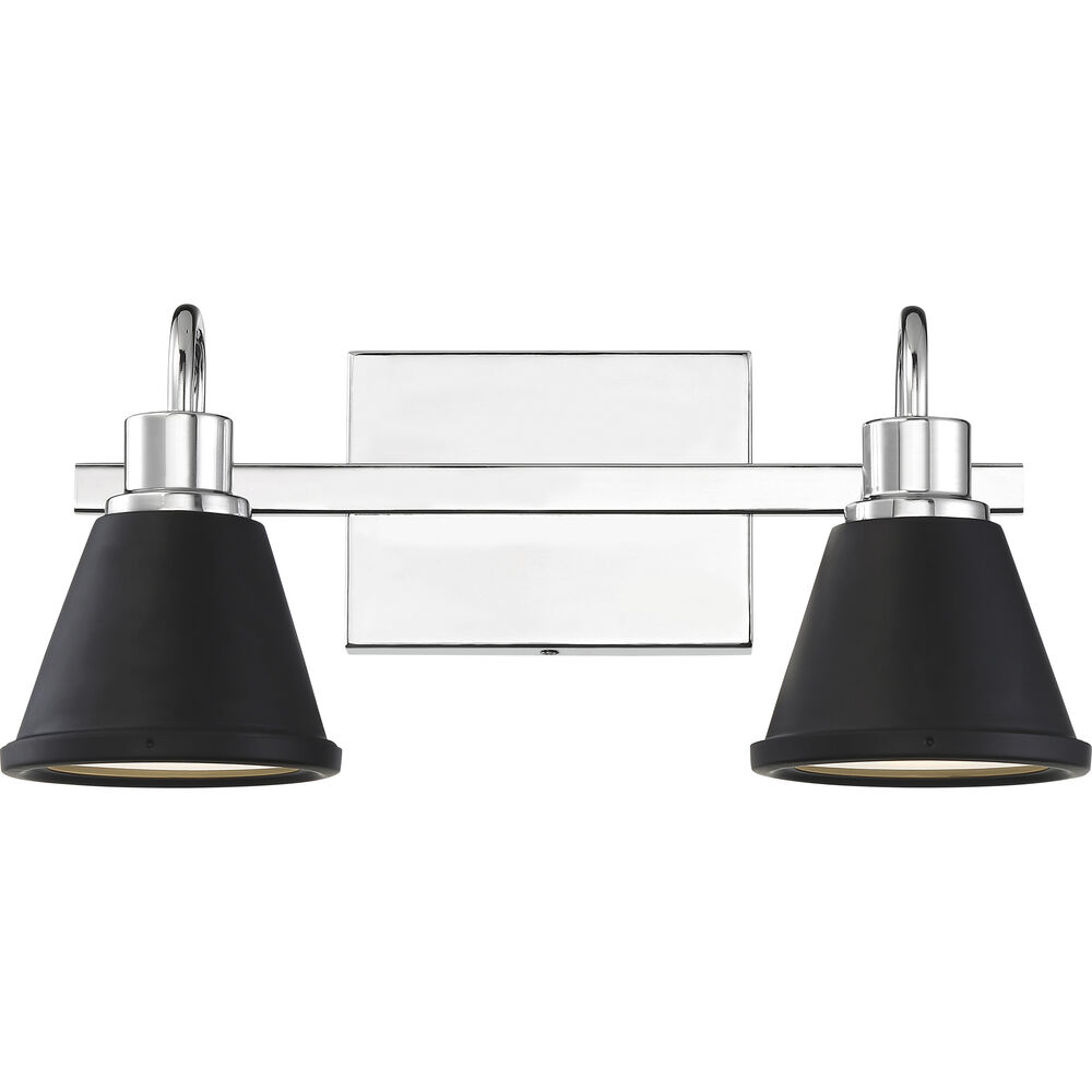 Nuvo Lighting Bette LED 16 Inch Polished Nickel And Matte Black Vanity Light Wall Light