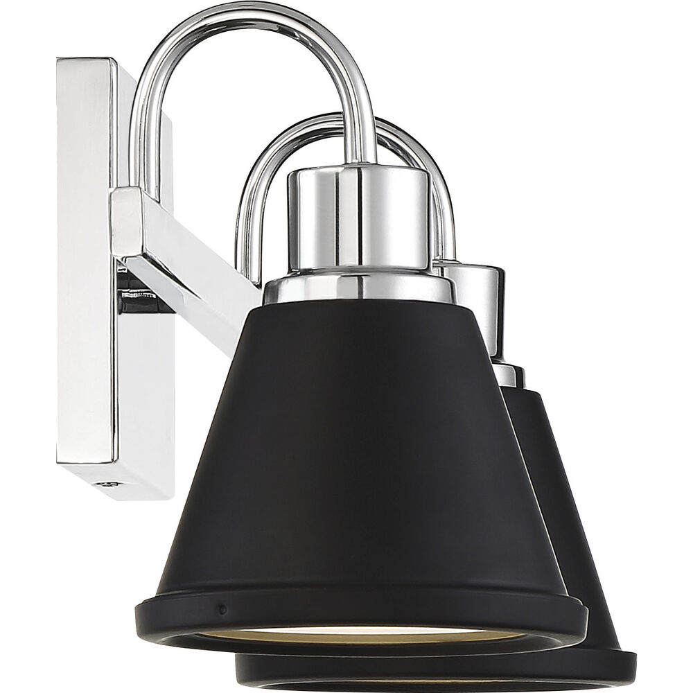 Nuvo Lighting Bette LED 16 Inch Polished Nickel And Matte Black Vanity Light Wall Light