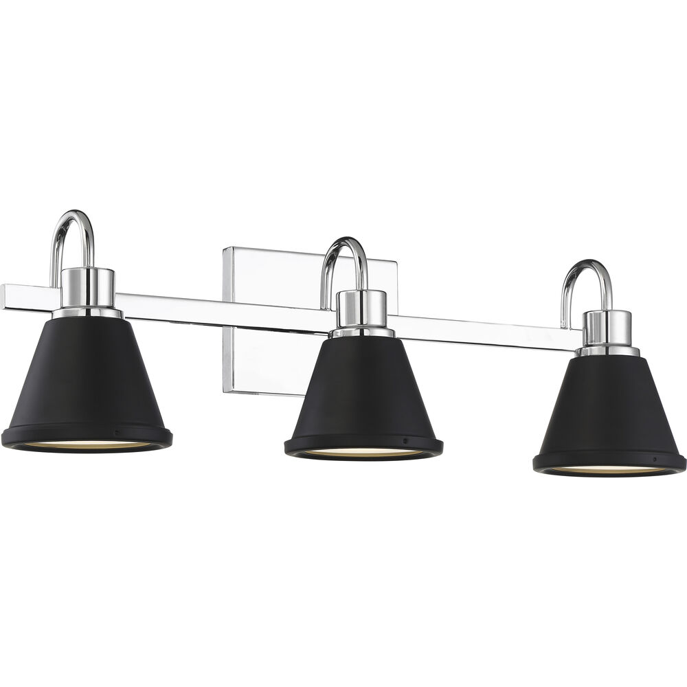 Nuvo Lighting Bette LED 24 Inch Polished Nickel And Matte Black Vanity Light Wall Light