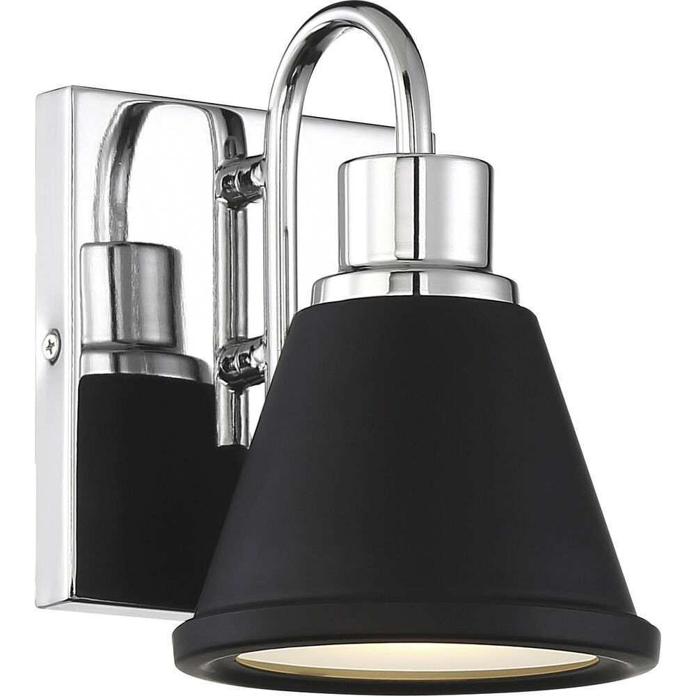 Nuvo Lighting Bette LED 6.13 Inch Polished Nickel And Matte Black Vanity Light Wall Light