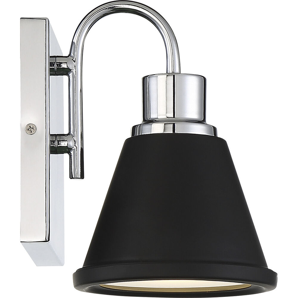 Nuvo Lighting Bette LED 6.13 Inch Polished Nickel And Matte Black Vanity Light Wall Light