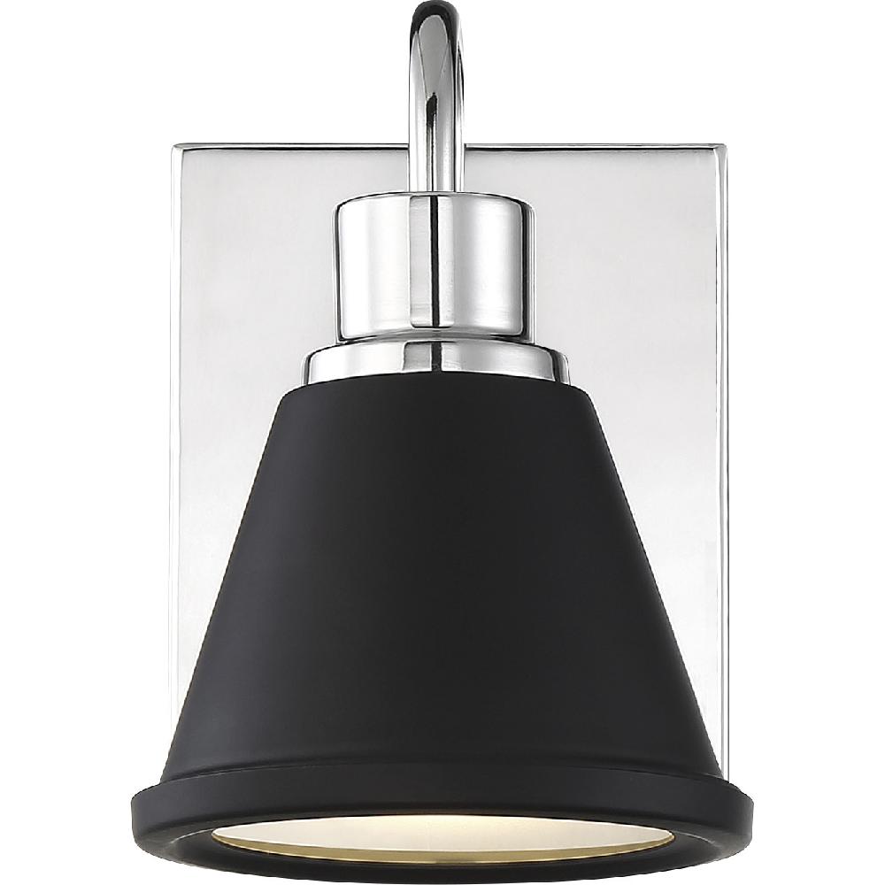 nuvo lighting Bette LED 6.13 inch Polished Nickel and Matte Black Vanity Light Wall Light