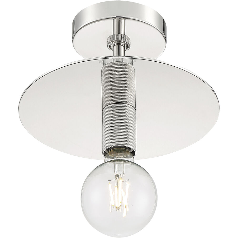 Nuvo Lighting Bizet 1 Light 10 Inch Polished Nickel Semi Flush Mount Fixture Ceiling Light